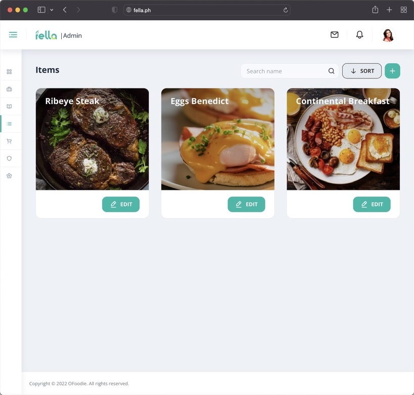 Fella QR ordering view